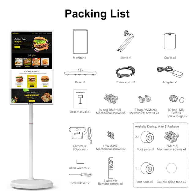 Taktik 32-inch 4K Android Smart Portable Monitor with 15000mAh Battery and Camera
