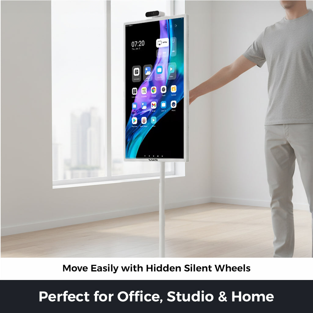 Taktik 32-inch 4K Android Smart Portable Monitor with 15000mAh Battery and Camera