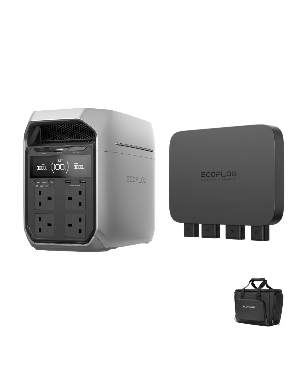 EcoFlow DELTA 3 Plus + 800W Alternator Charger + Bag Bundle – Best Portable Power in UAE