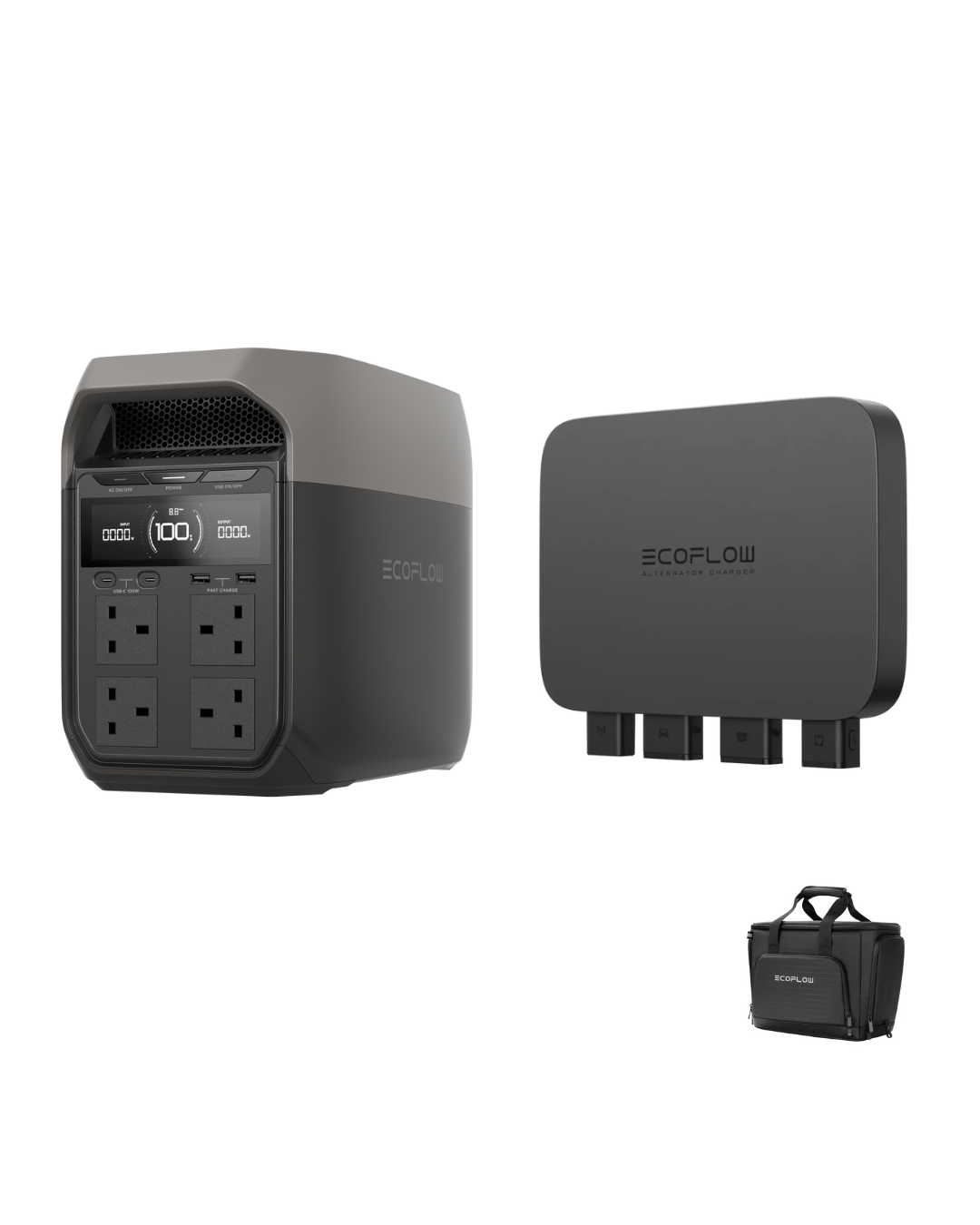 EcoFlow DELTA 3 + 800W Alternator Charger + Bag Bundle – Best Portable Power in UAE