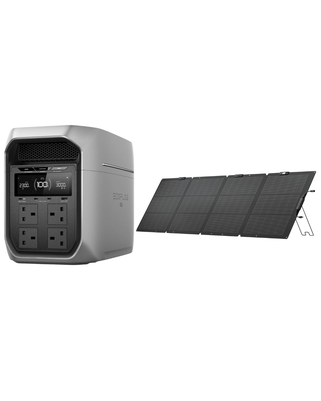 EcoFlow DELTA 3 Max Plus Portable Power Station 2048Wh with EcoFlow 220W Solar Panel