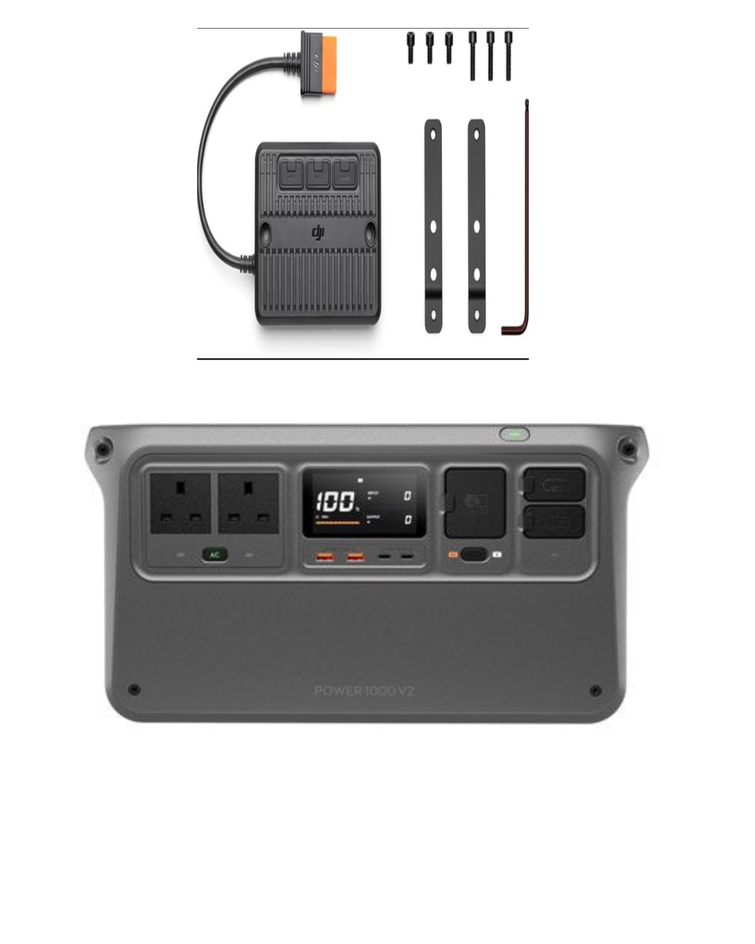 DJI Power 1000 V2 Portable Power Station, 1024Wh LFP Battery with Dji power solar panel adapter module (MPPT)
