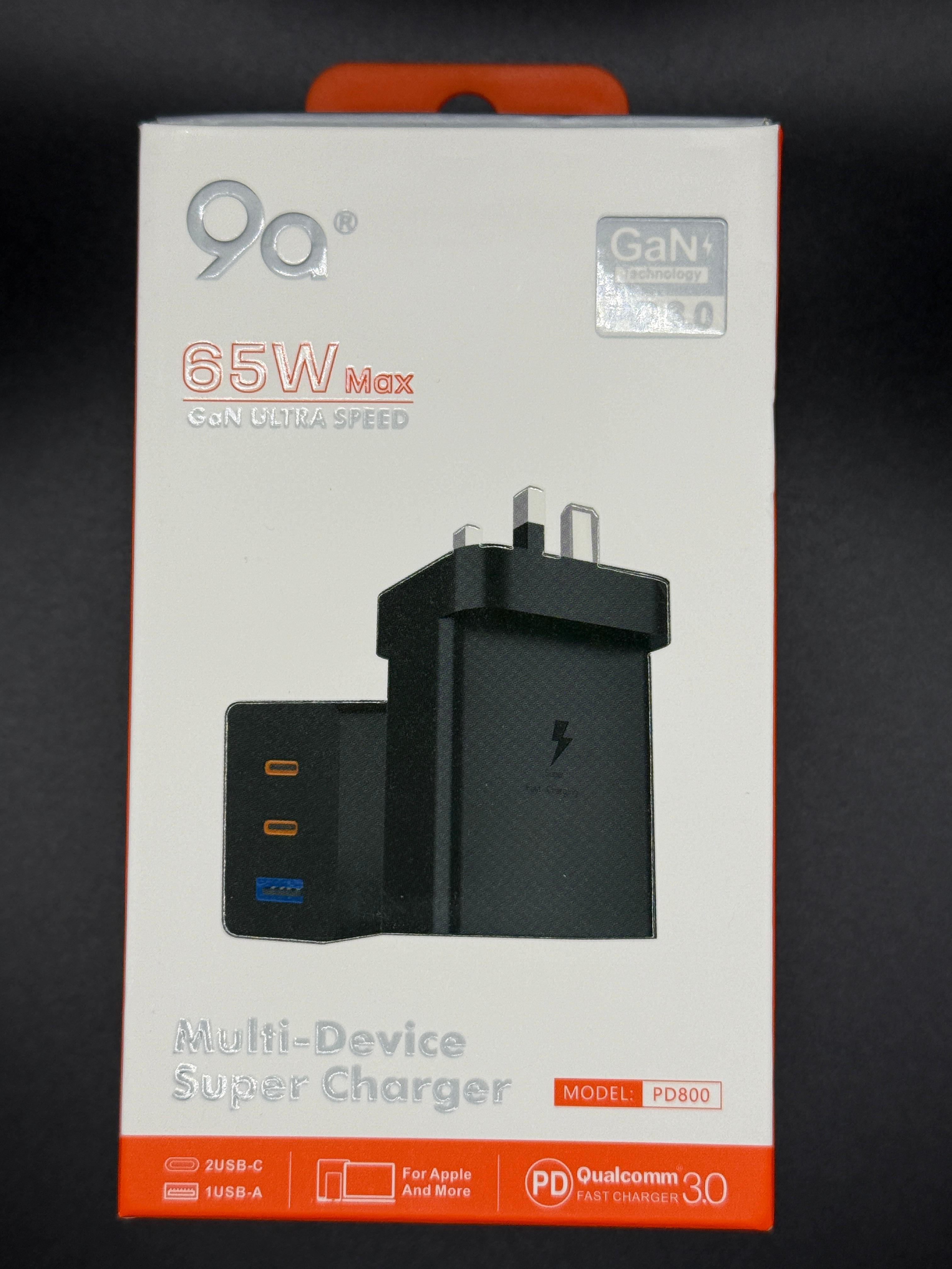 EDEN 65W Triple-Port Fast Charging Adapter – Dual USB-C + USB-A | Smart Power Distribution | Premium Build