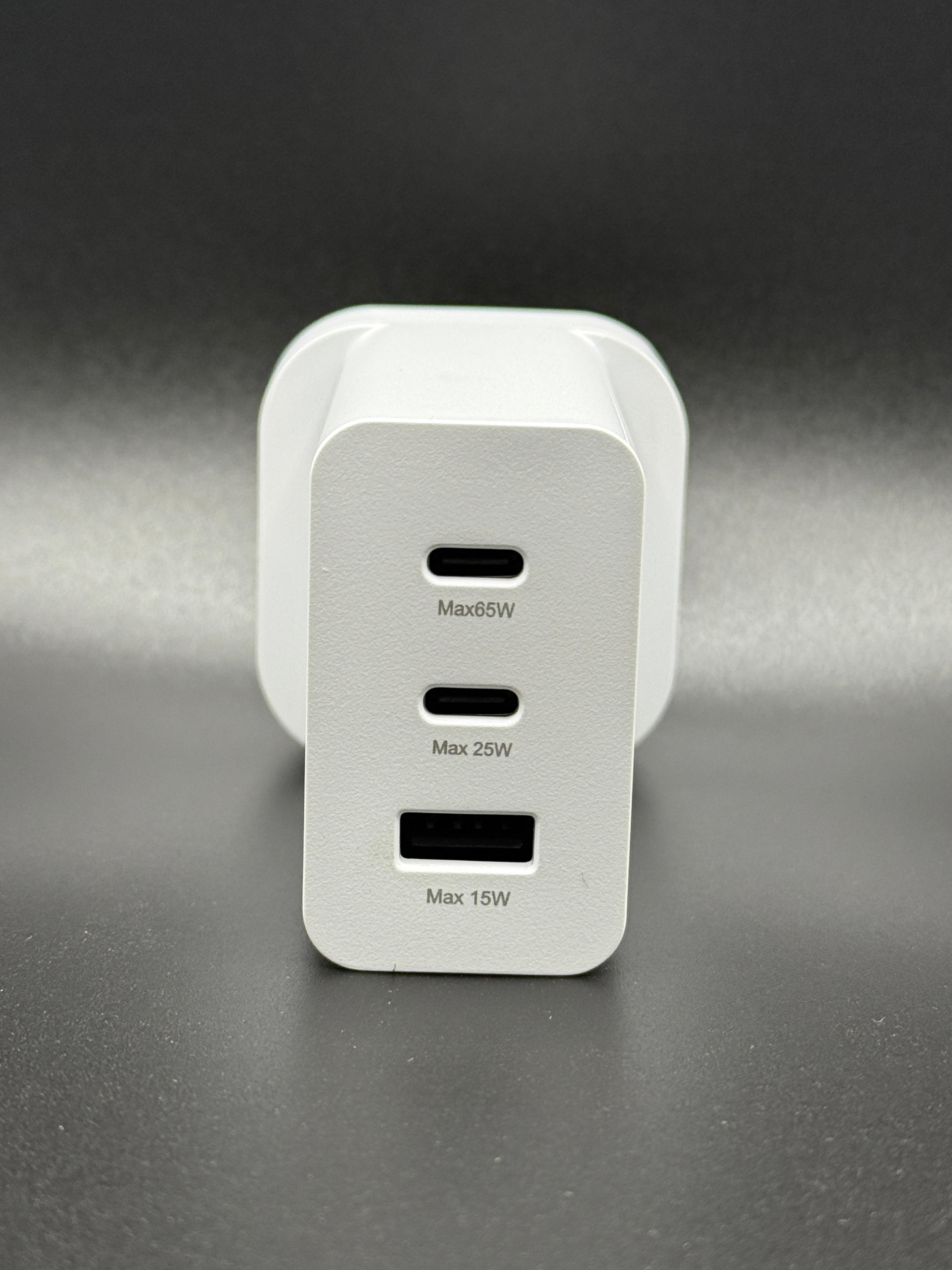 EDEN 65W Triple-Port Fast Charging Adapter – Dual USB-C + USB-A | Smart Power Distribution | Premium Build