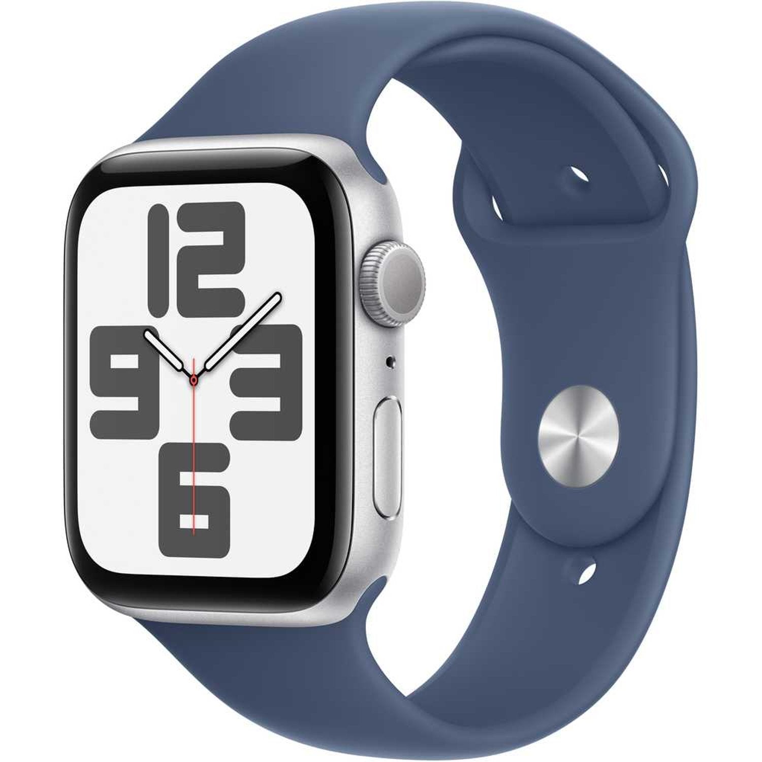 Apple Watch SE (2024) GPS 40mm Silver Aluminum Case with Denim Sport Band – S/M