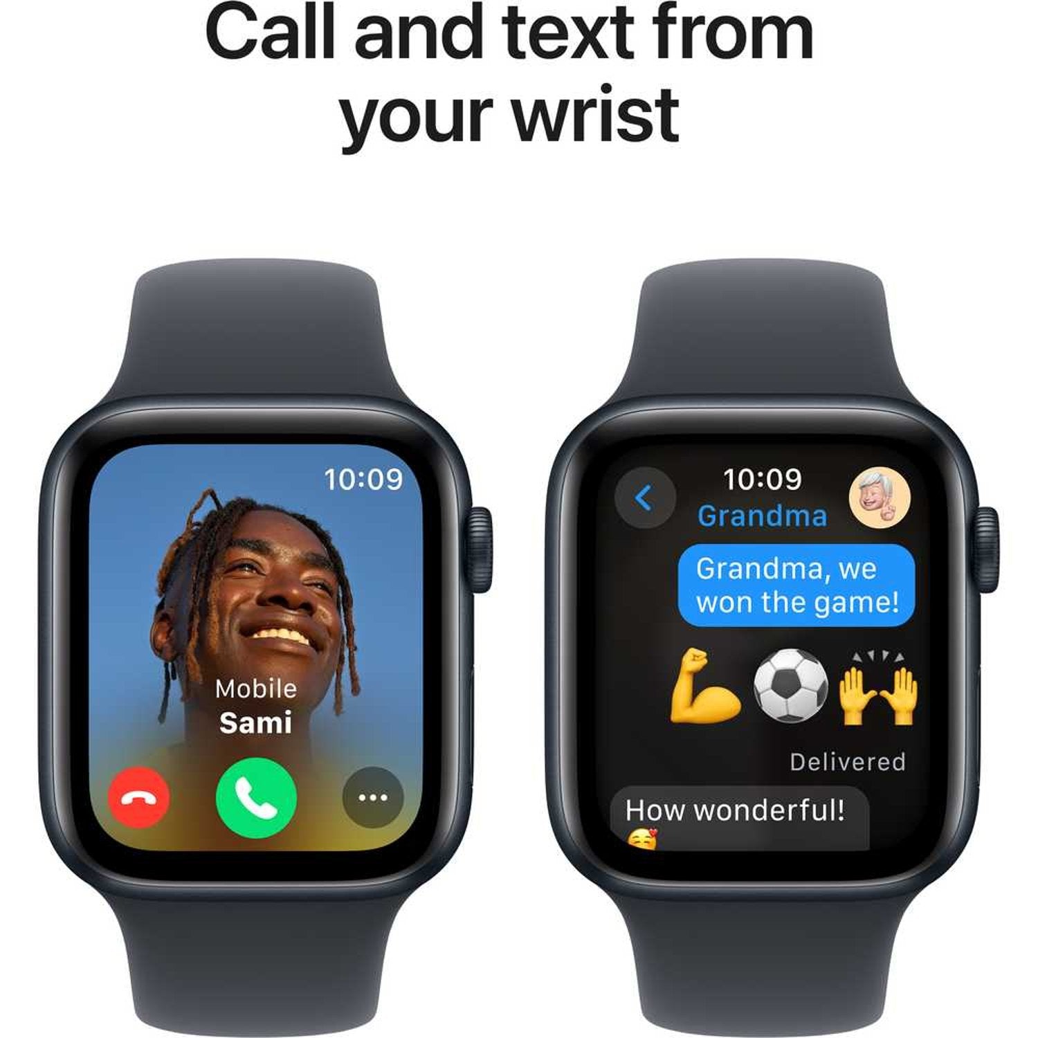 Apple Watch SE (2024) GPS 44mm Midnight Aluminum Case with Midnight Sport Band – M/L