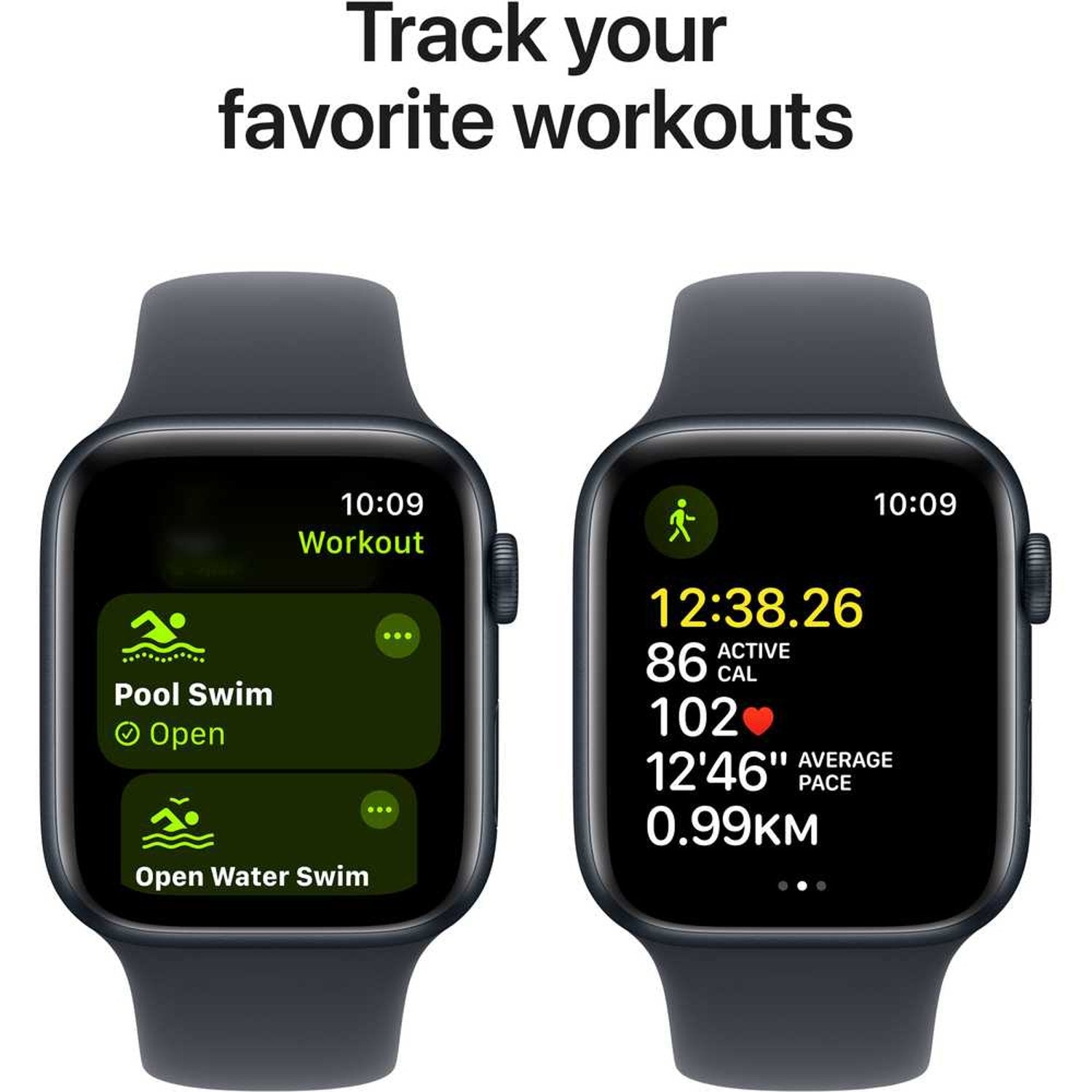 Apple Watch SE (2024) GPS 44mm Midnight Aluminum Case with Midnight Sport Band – M/L