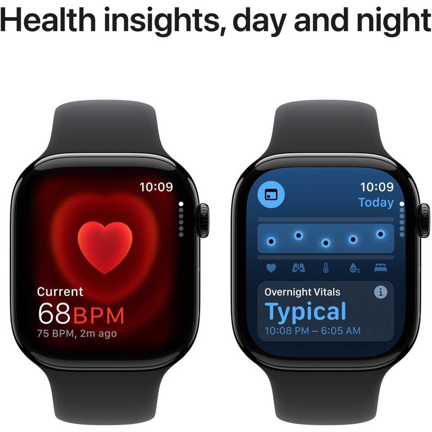 Apple Watch Series 10 GPS 46mm Jet Black Aluminum Case with Black Sport Band – S/M