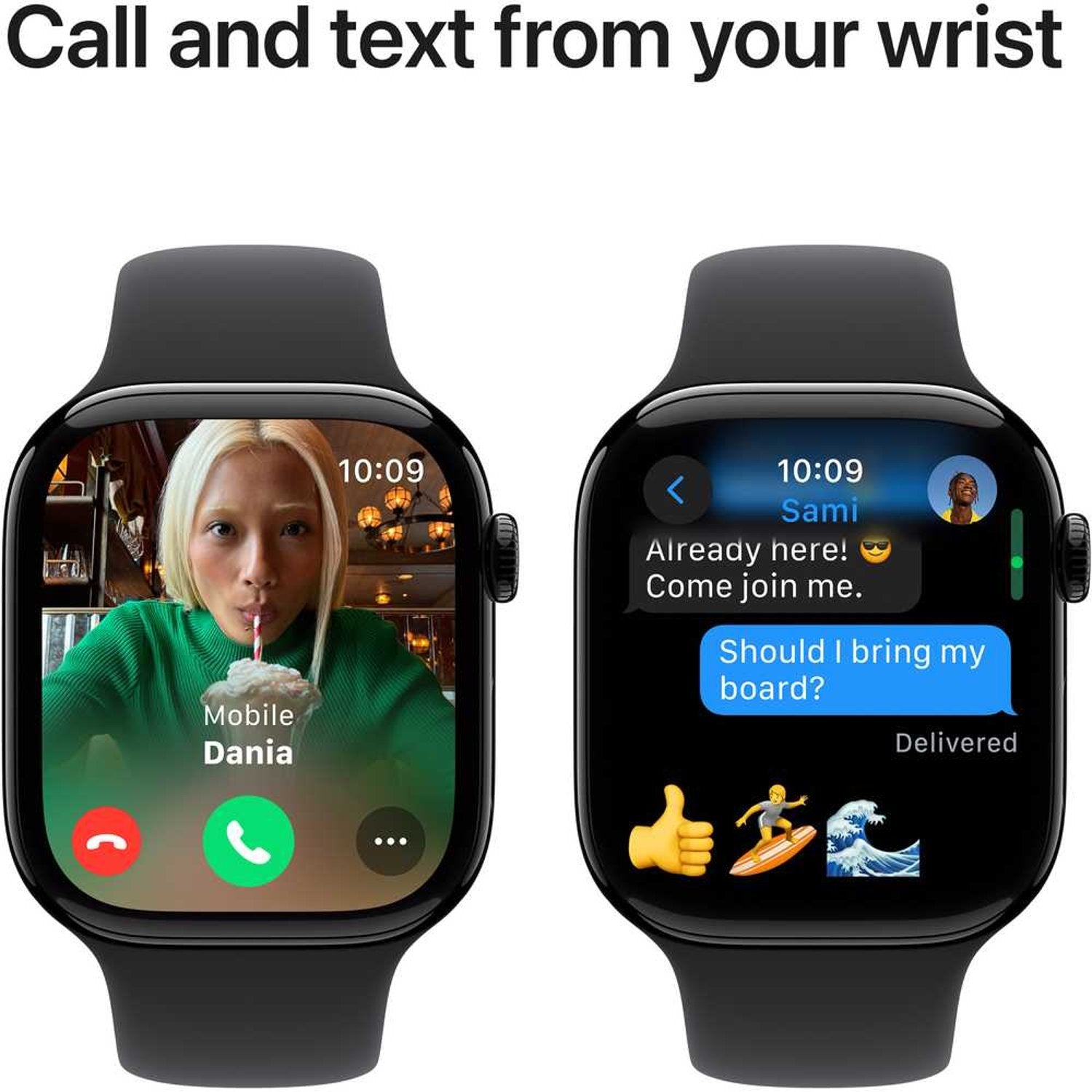 Apple Watch Series 10 GPS 46mm Jet Black Aluminum Case with Black Sport Band – S/M