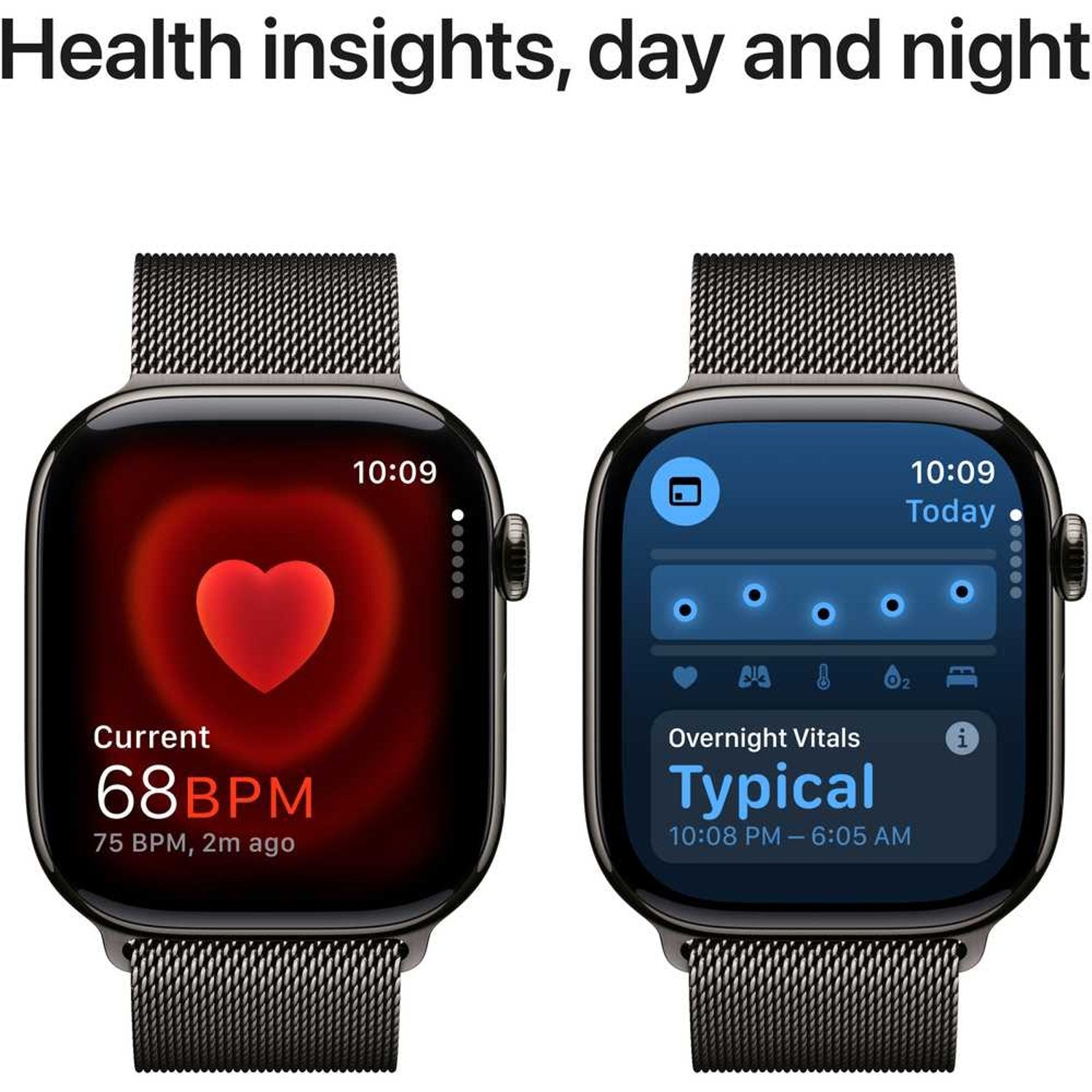 Apple Watch Series 10 GPS + Cellular 46mm Slate Titanium Case with Slate Milanese Loop – S/M