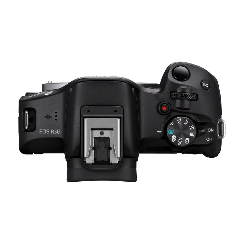 Canon EOS R50 Mirrorless Camera, Black with RF-S 18-45mm F4.5-6.3 IS STM Lens (R50+RF1845Vloggerkit)