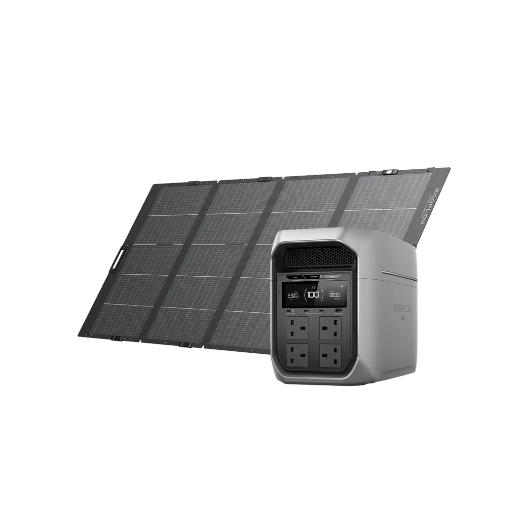 EcoFlow DELTA 3 Max Plus Portable Power Station 2048Wh with EcoFlow 400W Bifacial Solar Panel
