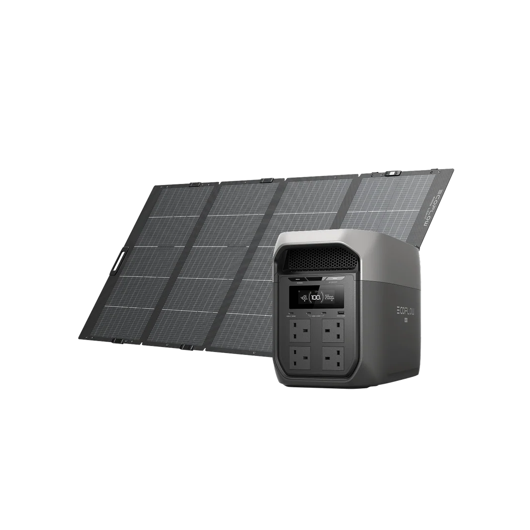 EcoFlow DELTA 3 Max  Portable Power Station 2048Wh with EcoFlow 400W Bifacial Solar Panel