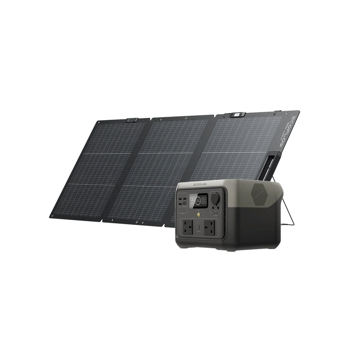 EF ECOFLOW RIVER 2 Max Solar Generator 512Wh Long-life LiFePO4 Portable Power Station and 160W Bifacial Solar Panel with Free River 2 Max Bag for Home Backup Power, Camping & RVs 100% Charged in 60m with 3000+ Cycles & Up to 1000W Output…