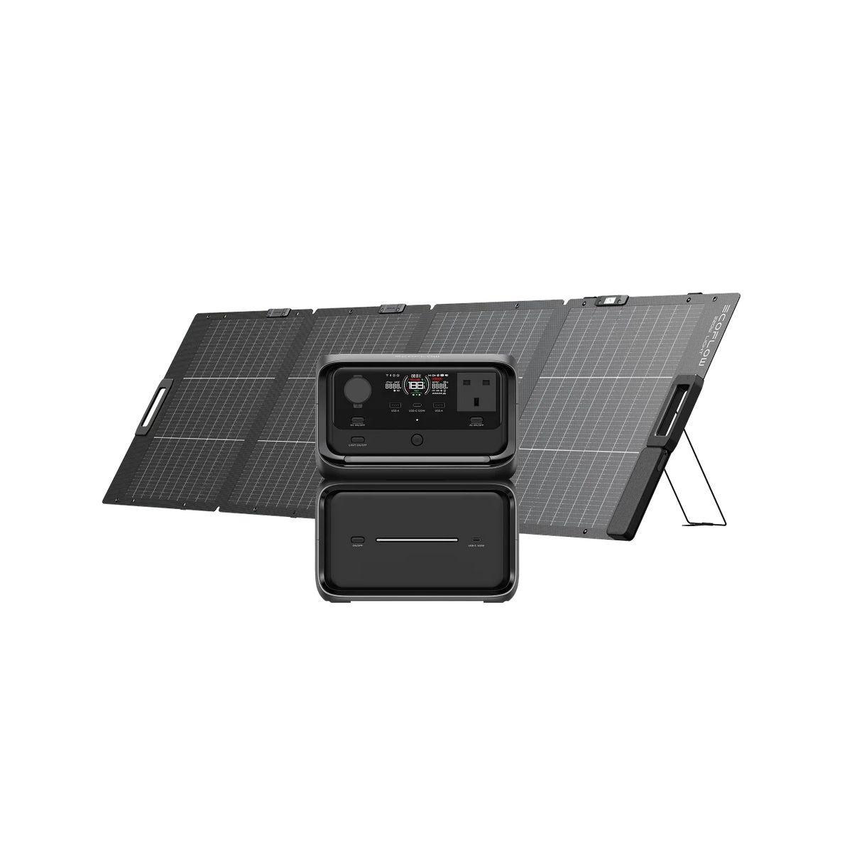 ECOFLOW RIVER 3 Max Plus Portable Power Station & 220W Solar Panel, 858Wh LFP Battery, Up to 1200W Output, Wireless Connection, Solar Generator for Outdoor, Camping, RV